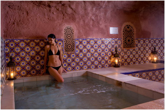 Detalle de mosaicos en la sala fría de Hammam Al Ándalus Granada Mosaico árabe