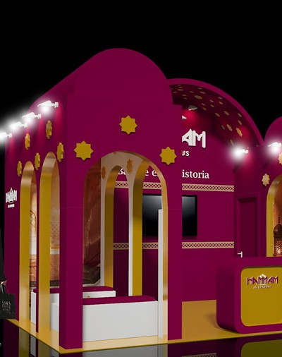 Representación virtual del stand de Hammam Al Ándalus en Fitur
